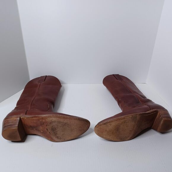 Frye Boots Mens 9.5 Leather Cowboy Western Round Toe Made in USA Ranch Rodeo - Picture 9 of 11